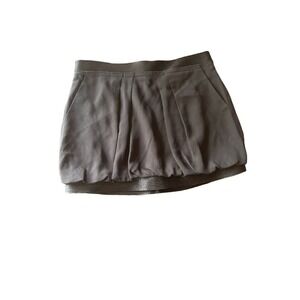 BCBGMAXAZRIA Skirt Black Woven Satin Bubble Mini Pleated Zipper CGW3B222-001